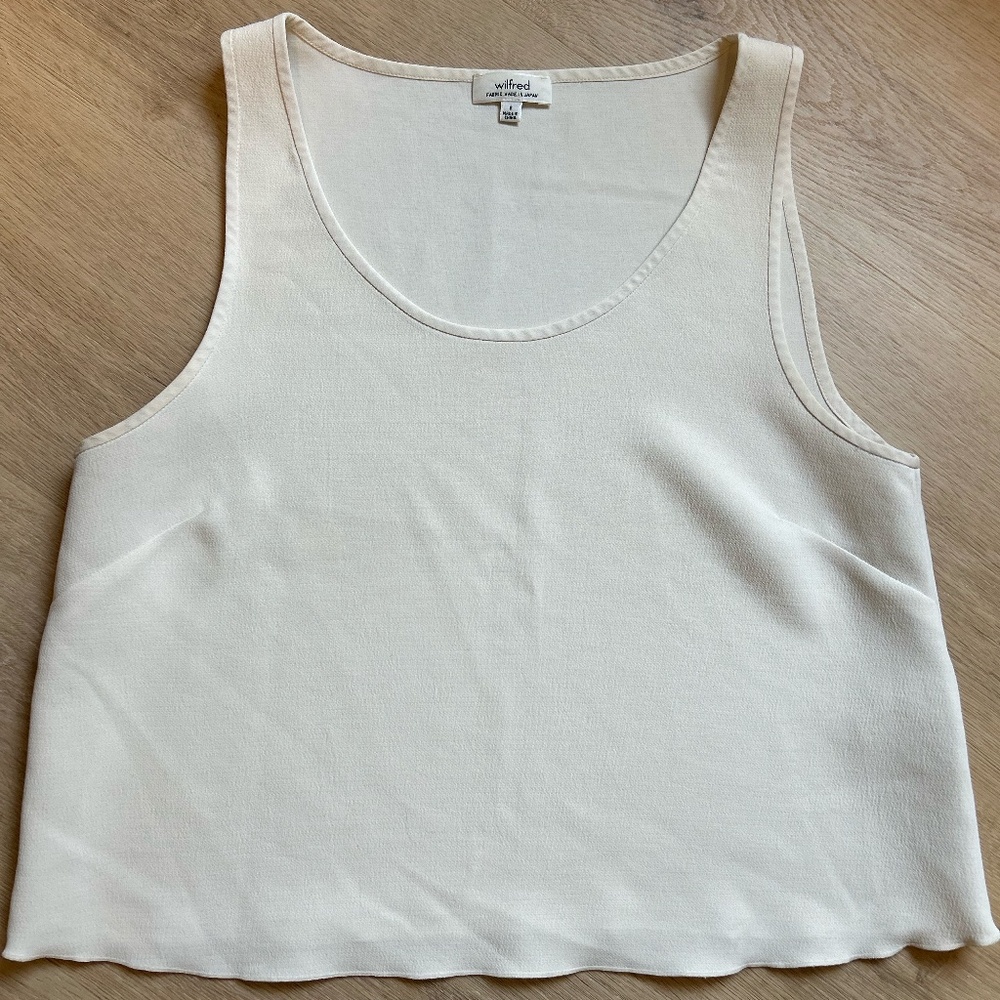 Aritzia Wilfred Cropped Crepe tank Blouse